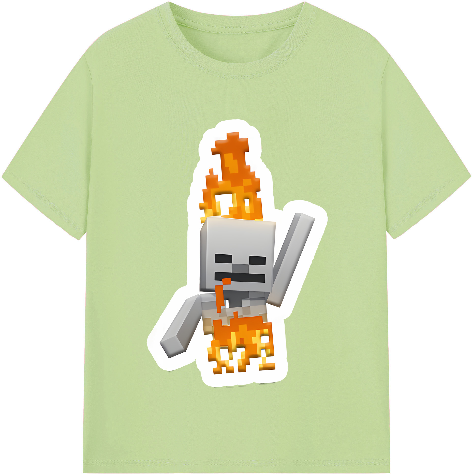 （画像用） マインクラフト ブロックの世界 Minecraft MC Block world 綿100％半袖Tシャツ（フロントプリント）